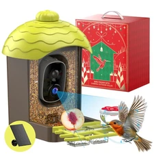 Smart Bird Feeder with Camera Outdoor: 2K Wild Bird Watching Video Cam - Uniq...