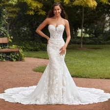 Sexy Mermaid Wedding Dresses Sleeveless Off Shoulder Lace Applique Bridal Gowns