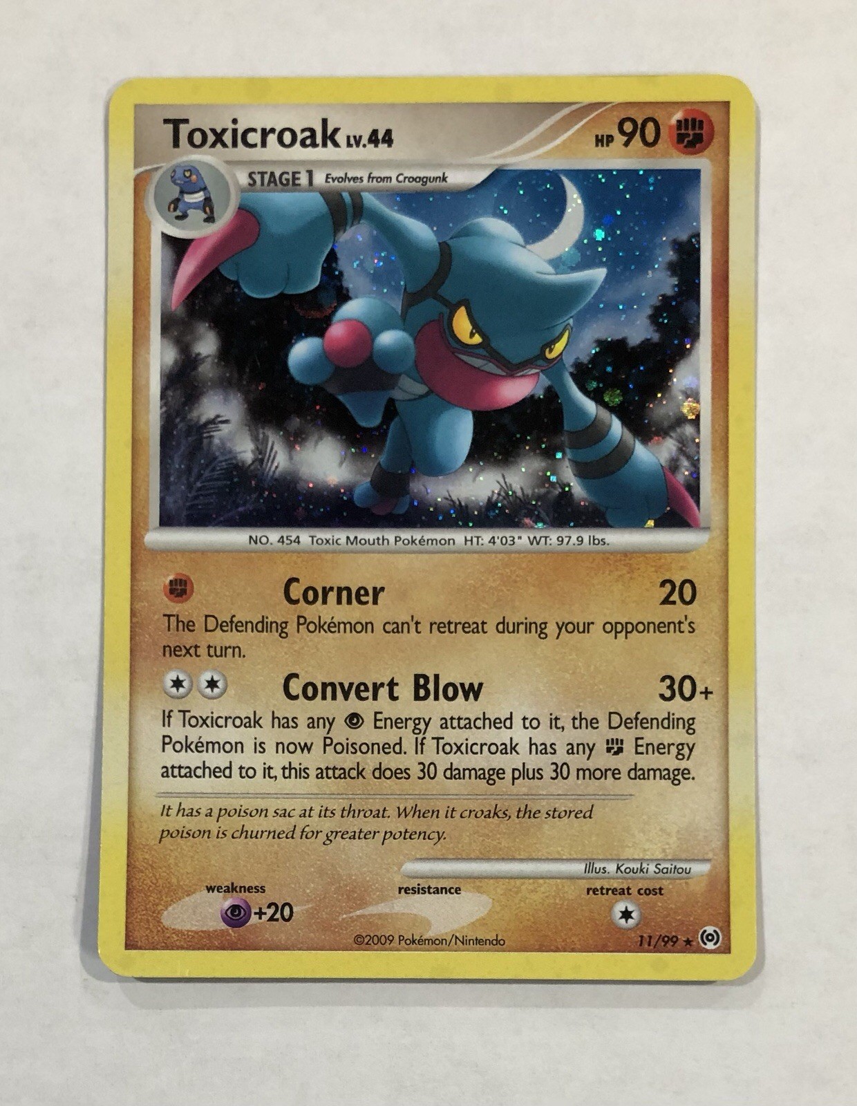Pokémon TOXICROAK Card 11/99 Holo Rare Platinum Arceus Light Play TCG Unlimited