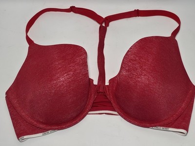 Victoria's Secret Semi Demi Front Close Bra 34D Underwire Adjustable Racerback