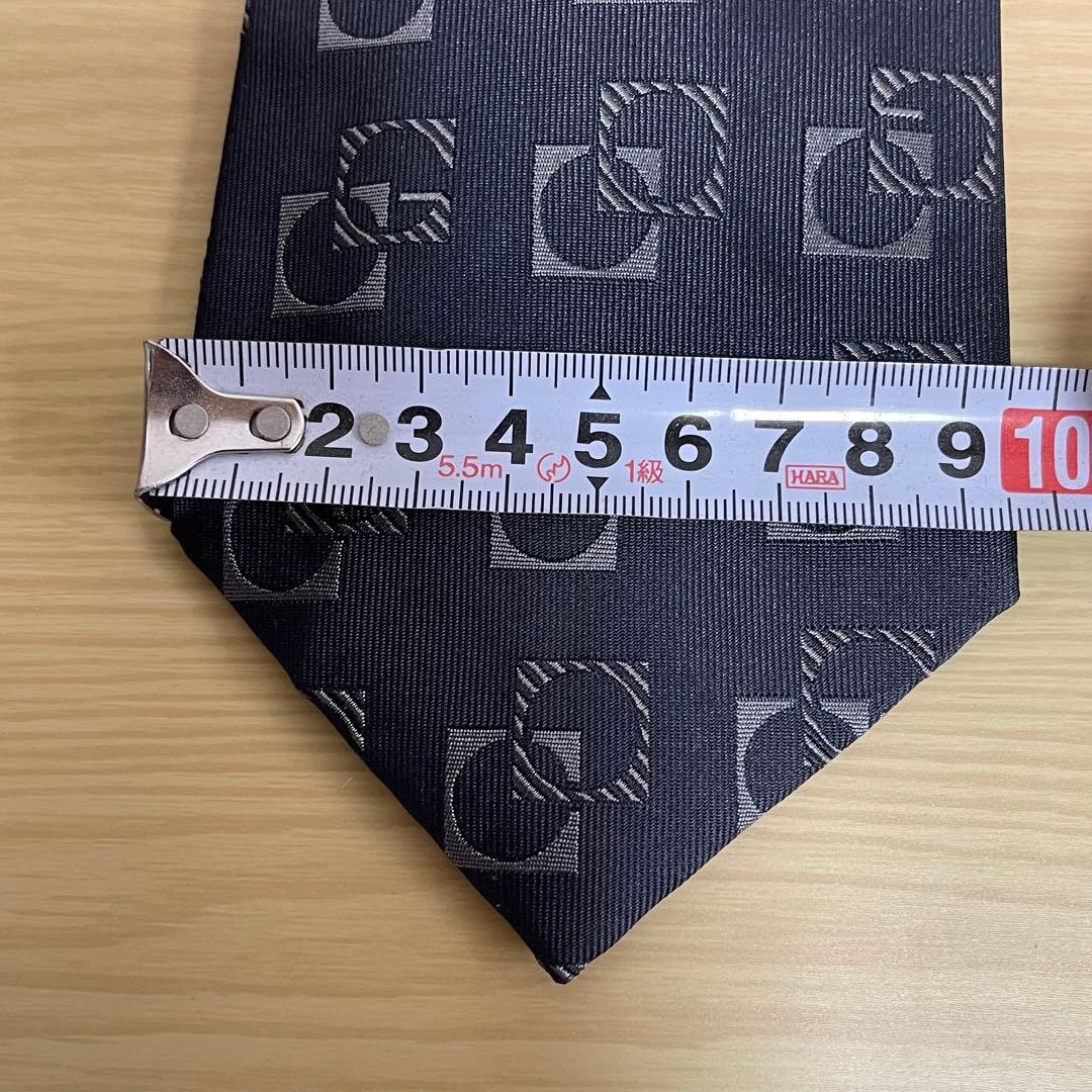 Gucci Necktie Tie 100% Silk Black Gray Square Pattern 3.7 inches From Japan thumbnail 6