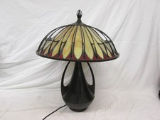 Large and Heavy Double Bulb Unusual Style Tiffany Style Table Lamp. See Pics.