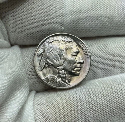 Brilliant GEM Uncirculated 5c 1938-D Buffalo Indian Head Nickel BU Pristine F375