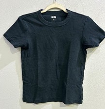 Uniqlo U Women  s Grey Cotton Knit Crew Neck Short Sleeve T Shirt Size XS