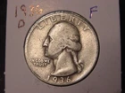 1936-D WASHINGTON QUARTER FINE BETTER DATE FREE SHIPPING