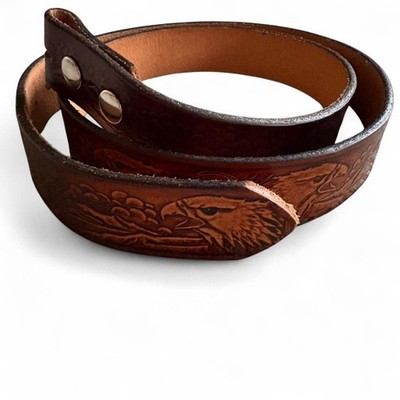 Brown Gavere leather belt with eagle design #southern #cowboy #western #leather