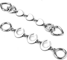 2Pcs Purse Extender Chain Silver Bag Extender Chain Heart Moon Purse Strap Exten