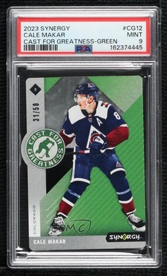 2023-24 Synergy Cast for Greatness Green Achievement 31/50 Cale Makar PSA 9 0a5t