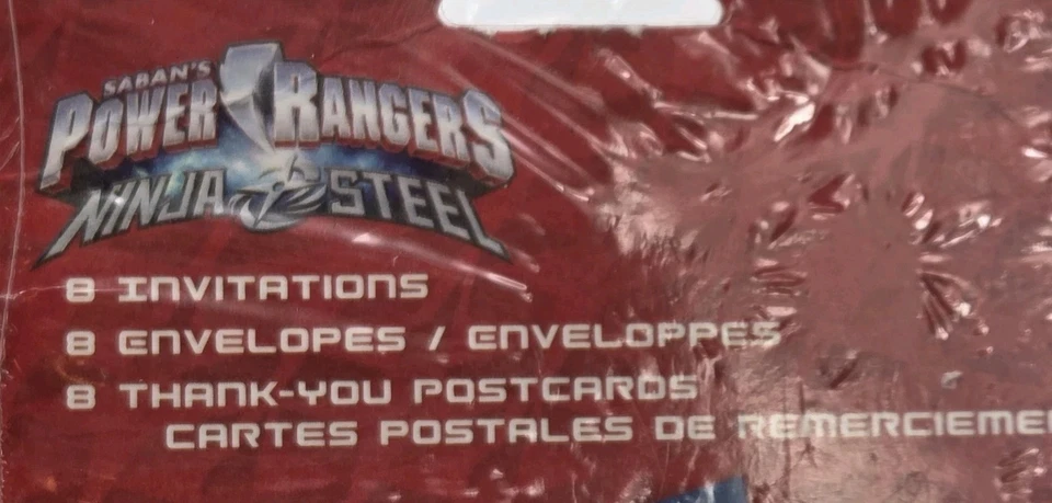 Power Rangers Ninja Steel 8 Ct. Party Invitations Envelopes Thank You Post Cards - Image 3 of 4