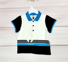 Polo Armani bambino ragazzo 24M blu bianco logo manica corta design cotone nuova con etichetta