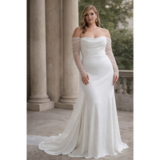 Jenny Yoo Olivia Wedding Dress Size 18 Ivory Off Shoulder Bridal Gown NWT