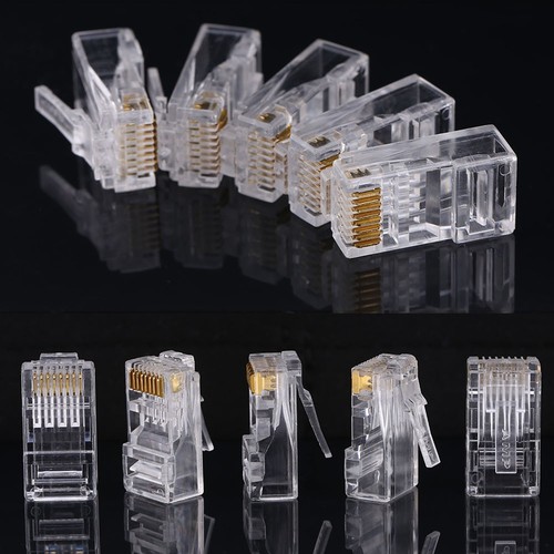 100 Pcs/Lot Cat6 Cat6A Network Internet Connector 8P8C Rj45 Modular Plug Cab HLF - Afbeelding 4 van 8
