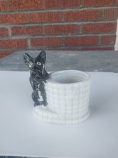 Scottish Terrier dog mini ceramic planter made in Japan 