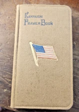 US Soldiers Campaign Prayer Book Psalms RARE Spanish American War 1897 /Flag