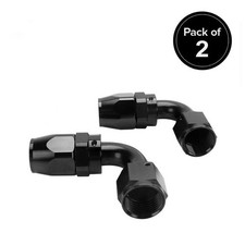 2pcs 90 90degree Swivel Hose Line End Fitting Adaptor Fuel Oil An10 Black