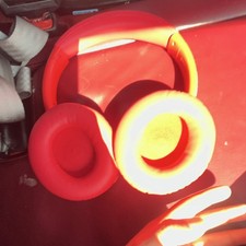 Red Over-Ear Headphones Headband Double Earpieces Ear-Cup (Over the Ear)