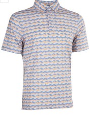 Straight Down Making Waves Golf Polo Size M