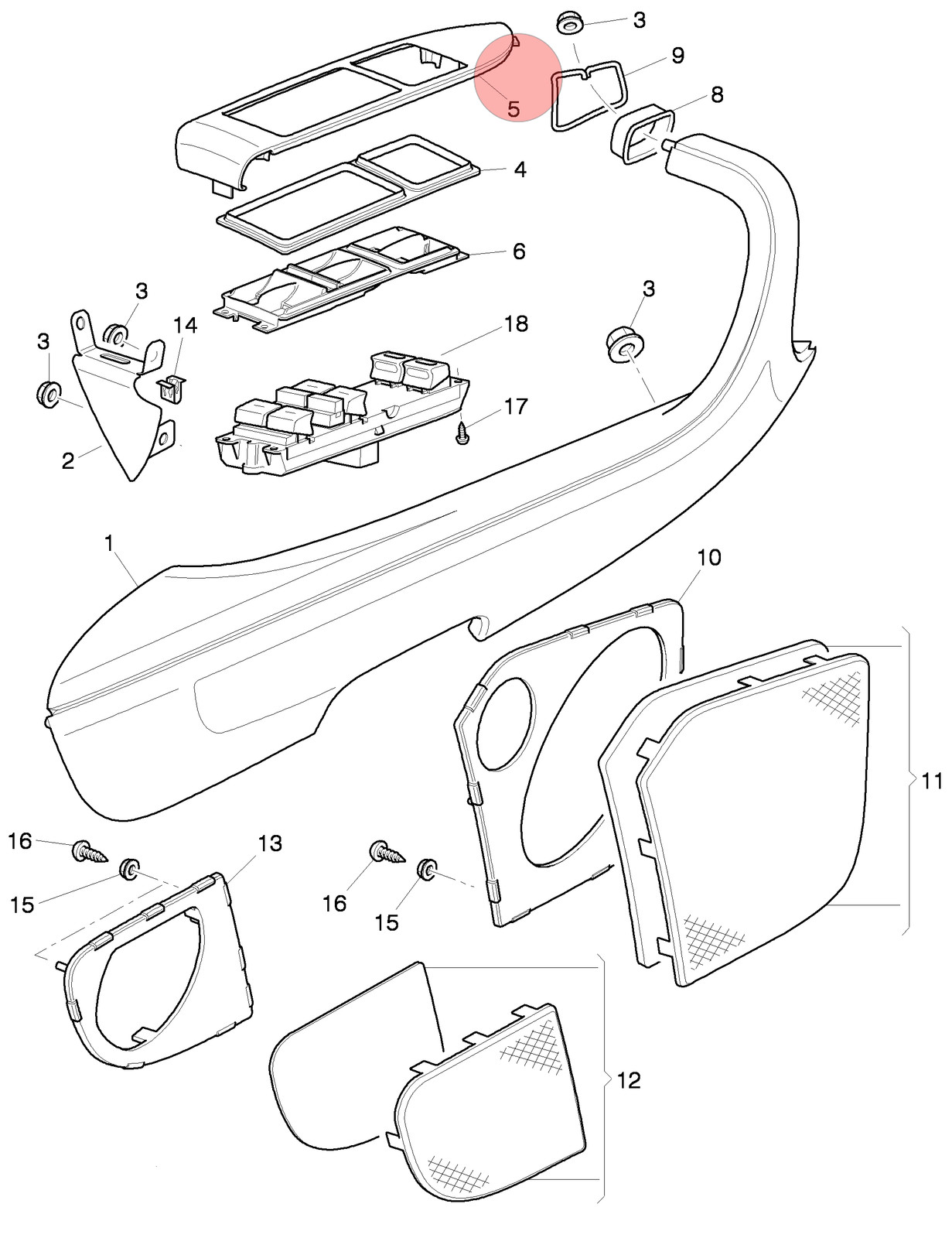 Bentley Continental GT 2010-2012 Front Right Window switch