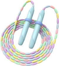 Beaded Jump Rope 1 Pack/2 Pack, Segmented Skipping Rope for Kids Adults, Adjust