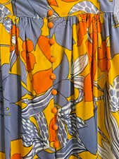 Vintage 1970's COLE OF CALIFORNIA Wild Floral Mod Psychedelic Maxi Skirt