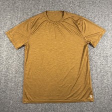 Vuori Shirt Mens Large Gold Brown Heather Short Sleeve Performance Tee V191