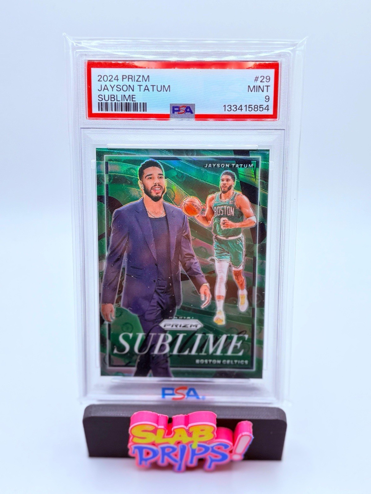 2024-25 PRIZM Jayson Tatum SUBLIME #29 CASE HIT SSP Boston Celtics PSA 9 🔥🏀🔥