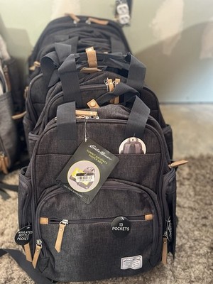 New Eddie Bauer Summit Backpack Diaper Bag Insulated Bottle Pocket Wipes Pocket