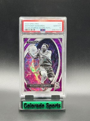 ANTHONY EDWARDS 2023-24 Panini Spectra Titan Purple Scope FOTL 05/15 PSA 10