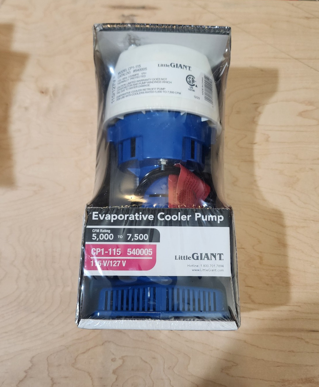 Little Giant CP1-115 540005 Evaporative Cooler Pump, 5000-7500 CFM, 115/127v,70w