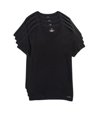 NWT Calvin Klein. Men's. 4 Pack. Classic Fit Cotton V Neck . Black. MSRP $42.50