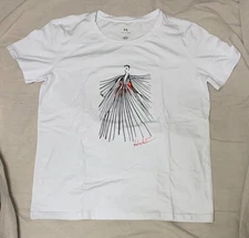 H by Halston designer T Shirt Metallic fashion dress illustration Size Large