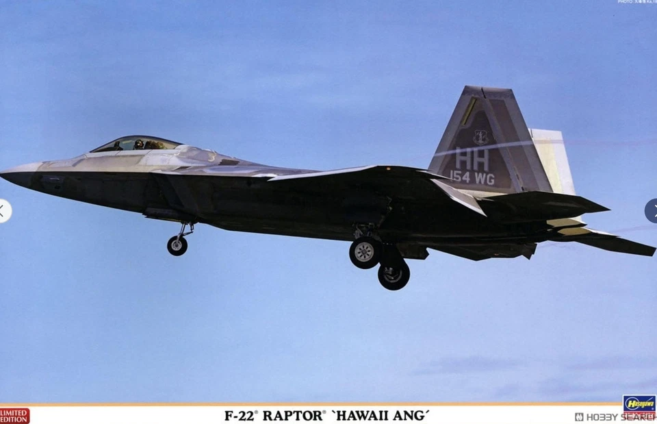 Hasegawa HA07555 1/48 F-22 Raptor `Hawaii ANG`Fighter Assembly Model Kit