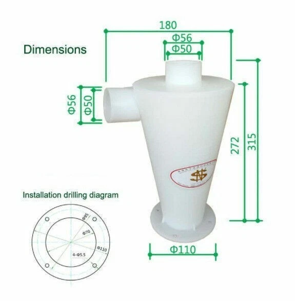 MARKENLOS Profi Zyklon Staubabscheider Abscheider Filter Absaugtechnik Staubsauger Filter