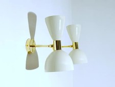 Pair Of Mid Century Modern Brass Wall Sconce Applique Diabolo Bedside Wall Lamp