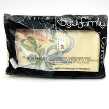 CANNON ROYAL FAMILY NO IRON Percale Floral TWO PILLOWCASES Made In USA SEALED