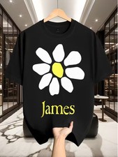James Music T-Shirt with James Name & Daisy Logo Print - Casual & Music Festival