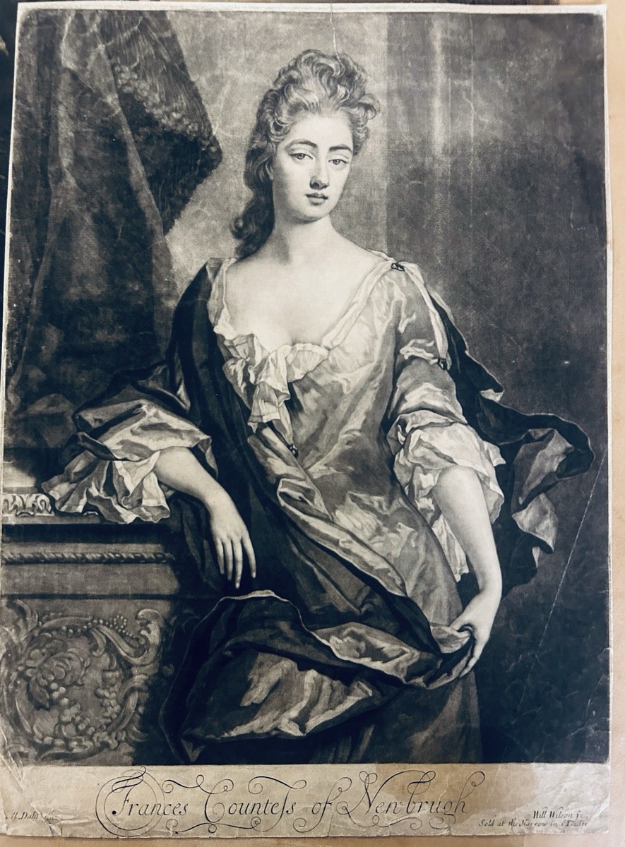 Portrait by Diana de Vere, Duchess Of Sant' Albans.1699 Mezzotinta