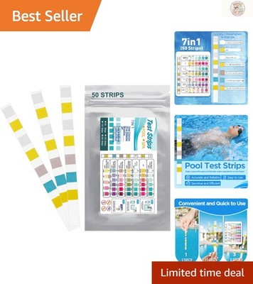 50 Count Pool & Spa  Strips - Quick 7-in-1 Water Quality Testing Solution