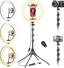 11.5 inch Ring Light with Tripod Stand & Phone Holder Tall 12 