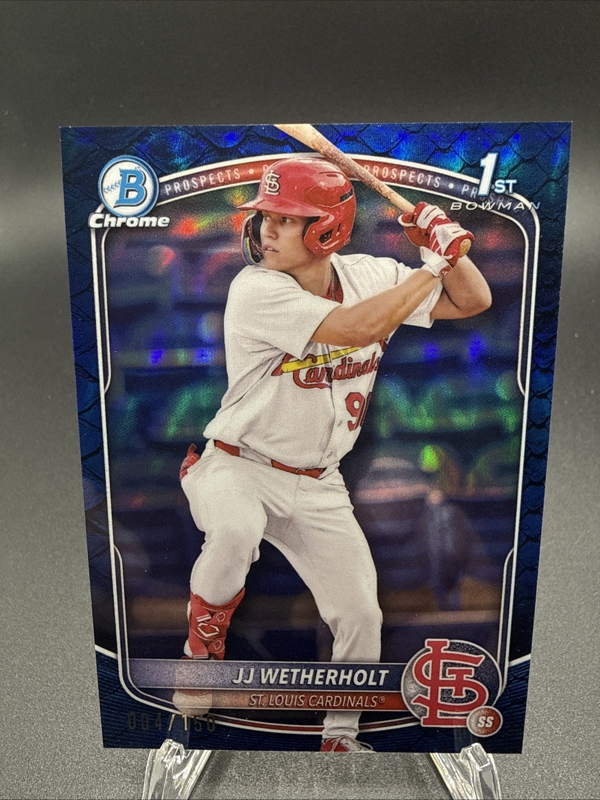 2025 JJ WETHERHOLT TRUE RC Reptilian Bowman Chrome Blue Refractor 1st 4/150 SP