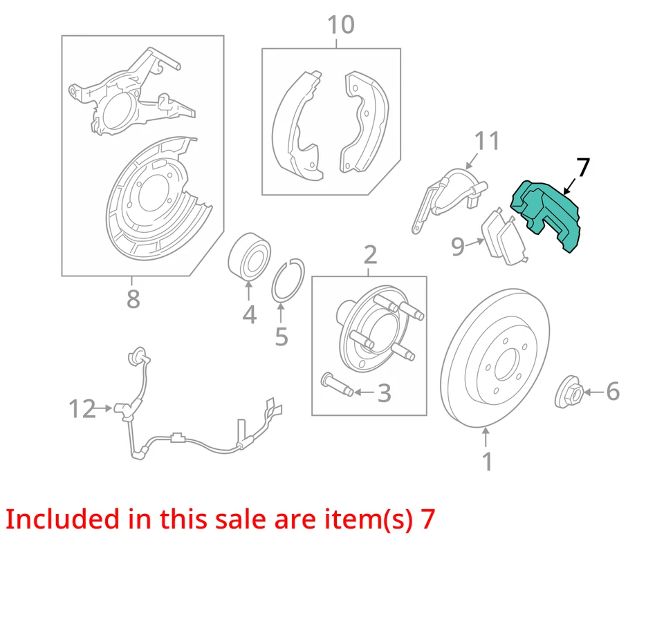 Pinza de freno izquierda conductor trasero Mercury Mariner 2005-2008 YCY14 Foto 2 de 3
