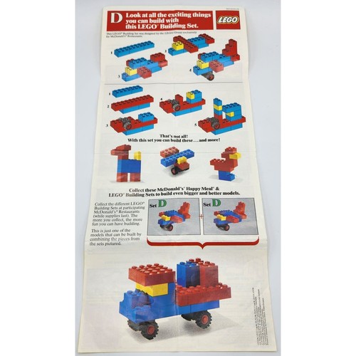 Vintage 1986 McDonald's Happy Meal Lego Building Set Instruction Offer Flyers - Picture 8 of 8
