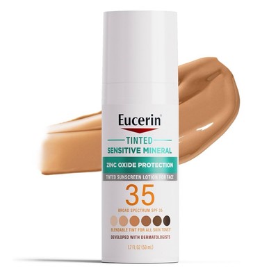 Eucerin Sun Tinted Sensitive Mineral Face Sunscreen Lotion SPF 35/New