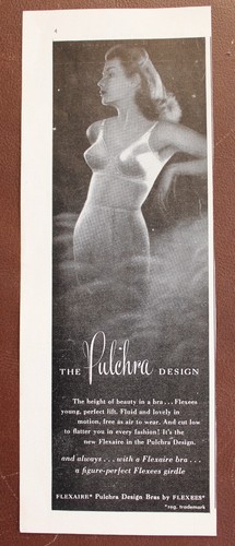 Sujetador Pulchra Design de Flexees, anuncio de sujetador vintage 1947, ¡raro! - Imagen 1 de 4