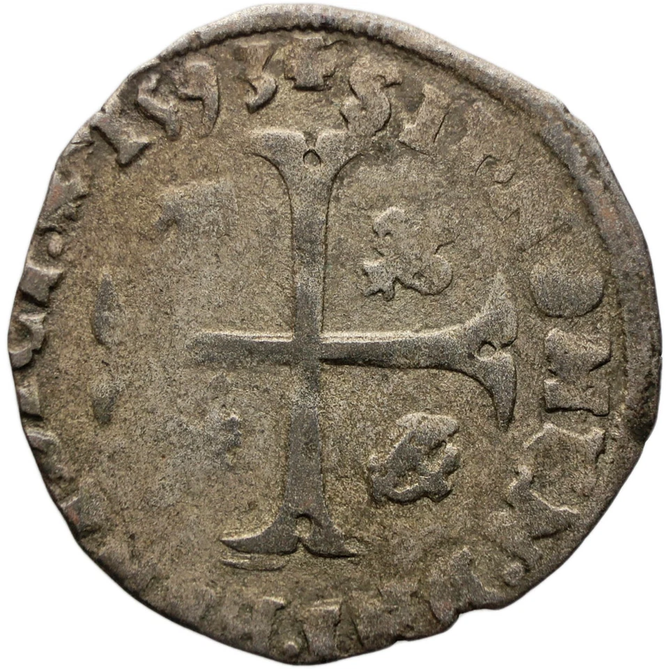 1593 R Douzain France Coin Henry IV 1st type Avignon Mint Silver (MO2666-) - Image 2 of 2