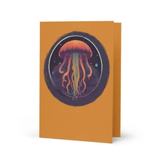 "Cosmic Jellyfish" Greeting card Space Medusa Psychedelic Galactic Sea Cnidaria
