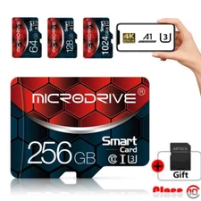 128GB 256GB Micro SD Storage Card High Speed Memory Card TF & Free Gift Adapter