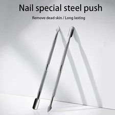 Pro Care Cuticle Pusher Remover Nail Cleaner Manicure Pedicure Tool Steel 2PCS