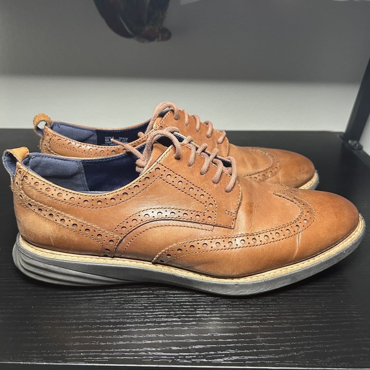 Cole Haan Grand Evolution Wingtip British Tan Shoes Sneakers C26385 Men's  M