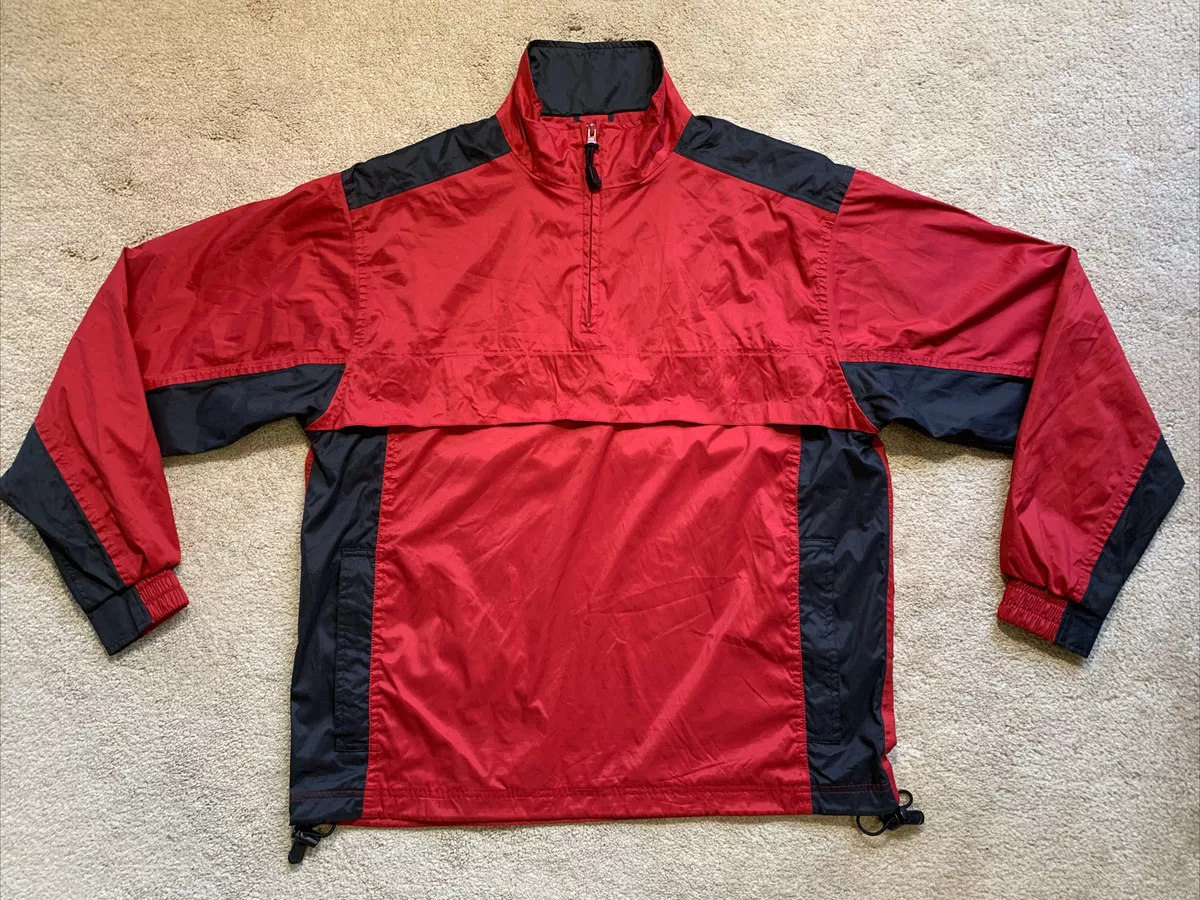 VGC On Tour Waterproof 1/2 Zip Pullover Windshirt Jacket RED BLACK